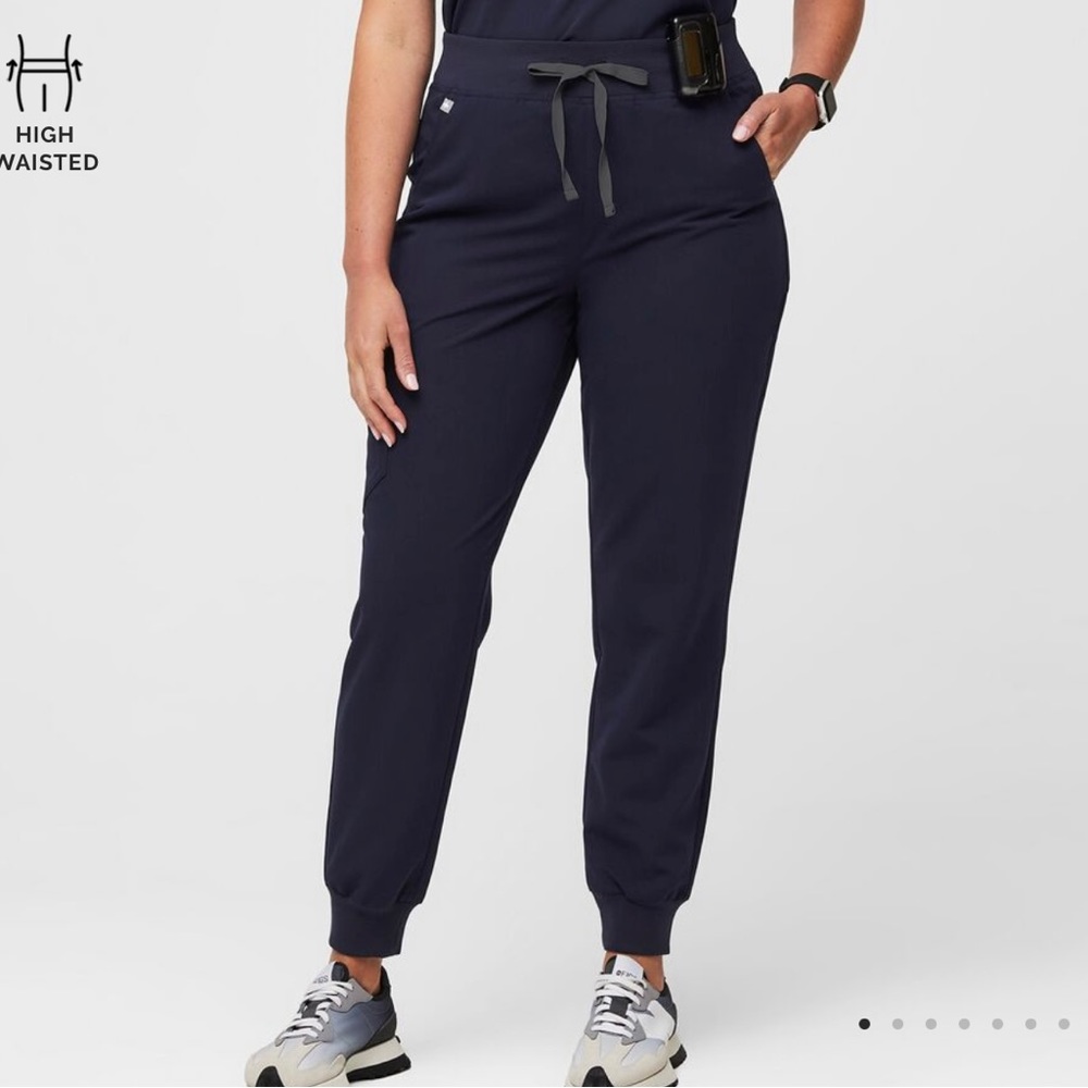 Figs High Waisted Zamora Scrub Pants in Navy